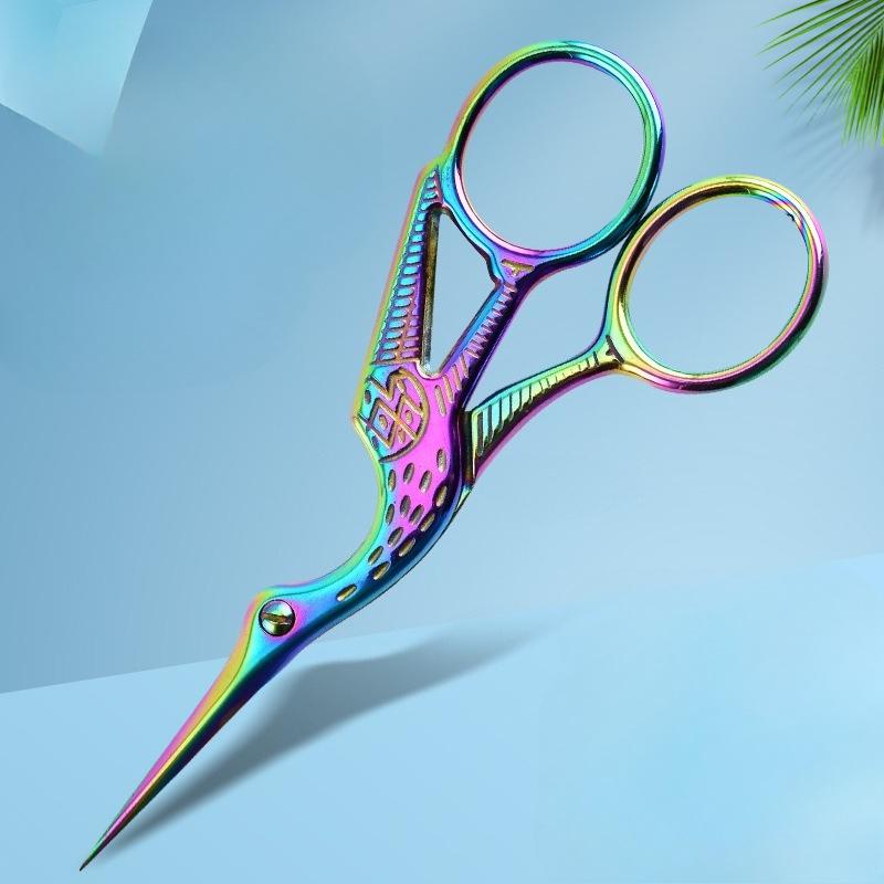 1 Stück Kreative Kran Retro Titan Schere Kreuzstich Blumengarn Kopfschere Haushalt Tee Kunst Tee Schönheitsschere