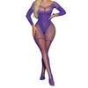 Breathable Mesh Bodystocking Long Sleeve Backless Pantyhose Hollowed Out Lace Women's Bodysuit Tights For Fall