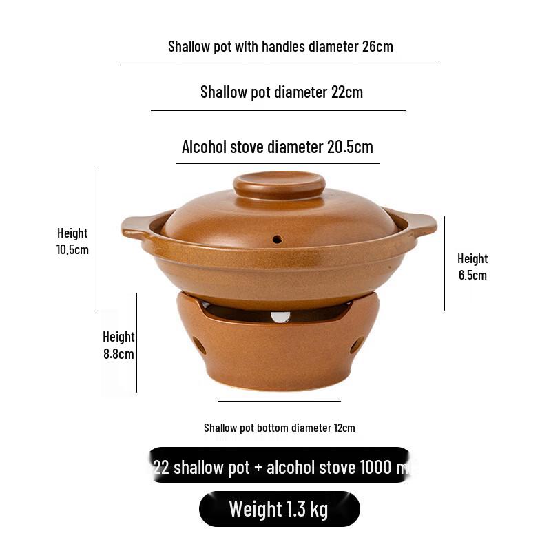 ZISIZ Ceramic Alcohol Stove Mini Hot Pot Set
