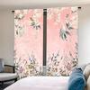 Modern Abstract Floral & Bird Print Pink Curtains - Light Filtering   Machine Washable Polyester Drapes for Living Room   Bedroom