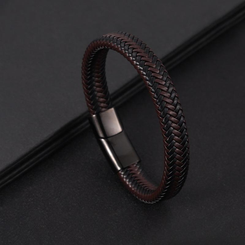 Antistatisches Armband - Edelstahl Leder Antistatisches Armband - Retro Stil Magnetisches Gewebtes Armband