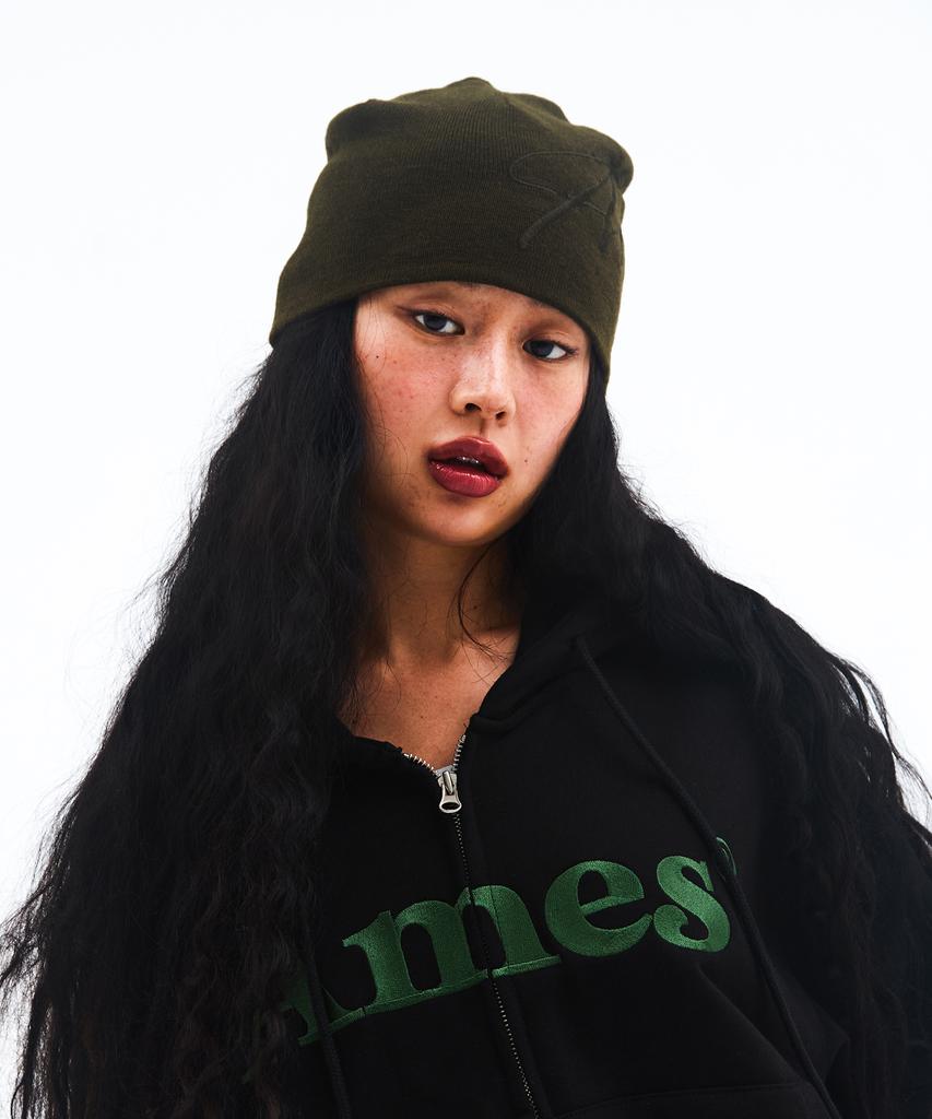 AMES-WORLDWIDE Big Typo Beanie Khaki