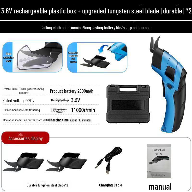 Compact Electric Cloth-Cutting Scissors for Tailors