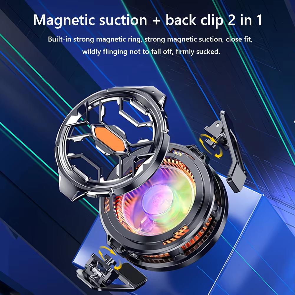 Portable Magnetic Semiconductor Phone Cooler Radiator Back Clip RGB Phone Cooling for iPhone Samsung Xiaomi Smartphone Game Fan