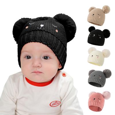 Kids Toddler Baby Winter  Hat, Children's Warm Knit Thick Ski Cap Pompom With For Boys Girls