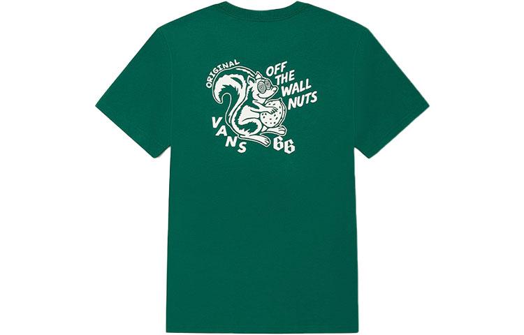 Vans T Shirts Unisex Green Crew Neck Moderate Straight Fit VN0A5F3KEGR S