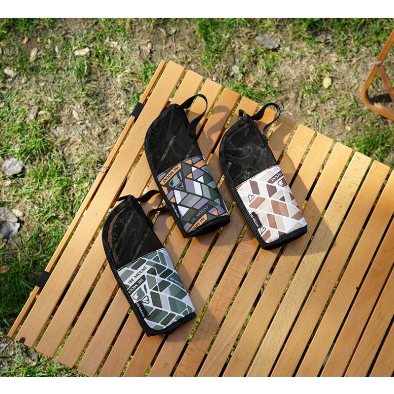 Portable Cutlery Organizer Bag for Camping, Waterproof Outdoor Utensil Pouch with Drain Holes - Kitchen/Cosmetic Storage Bag