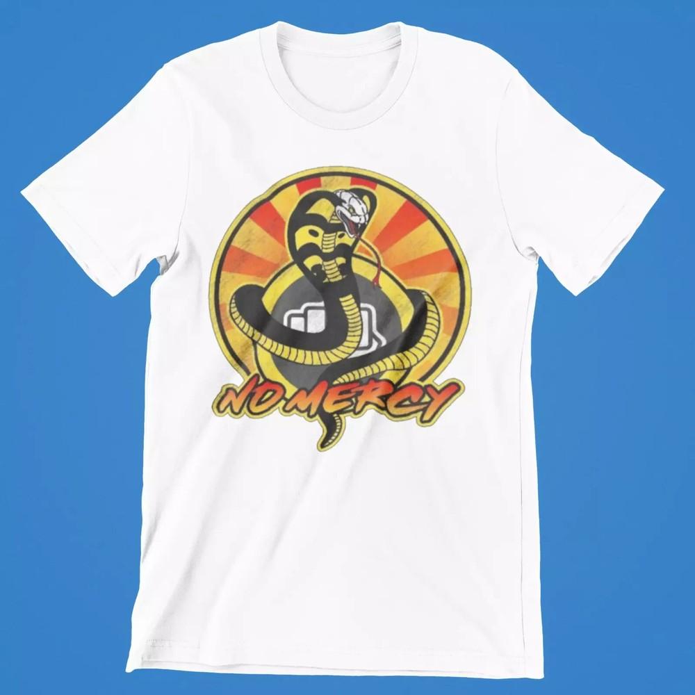 

Cobra Kai Logo No Mercy T-Shirt Retro Cool Gift Tee Karate Movie 80s UK Unisex T-Shirt L