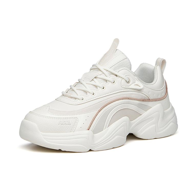 New Anta Life Collection Low Top Chunky Sneakers Women's White Gray Patchwork 922138890-6