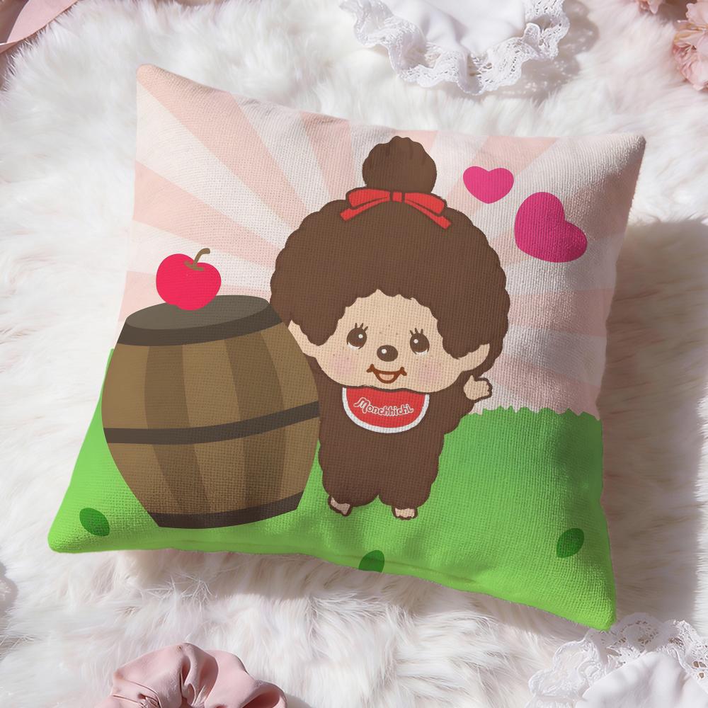 Tecknad M-Monchhichi Kuddfodral Premium Komfort Vändbart Kuddfodral - Två i Ett Design för Alla Rum & Bilinteriör