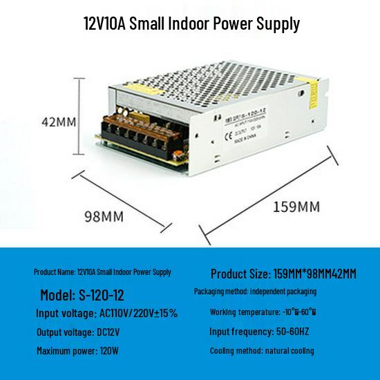 220V To 12V/24V/5V DC Power Supply for LED Strip Lights - 5A/10A/30A, 60W Transformer