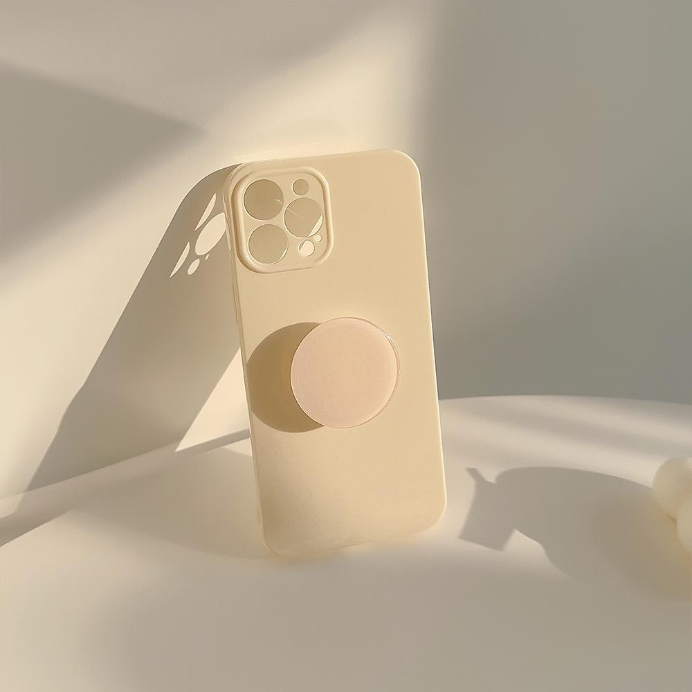 Dopamine Apple iPhone Case: 15 Pro Max, iPhone 14/13/12, Pure Color, Soft, Simple Design with Bracket.