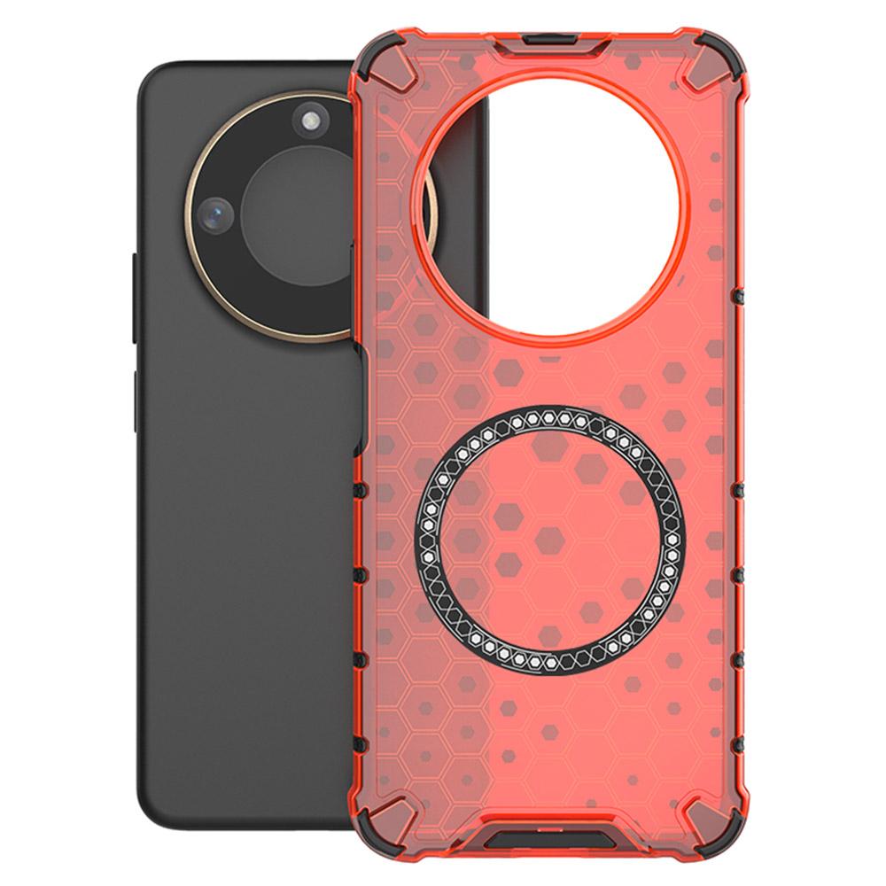 For Honor X60 5G Case Compatible with MagSafe Honeycomb Design TPU+PC Phone Cover