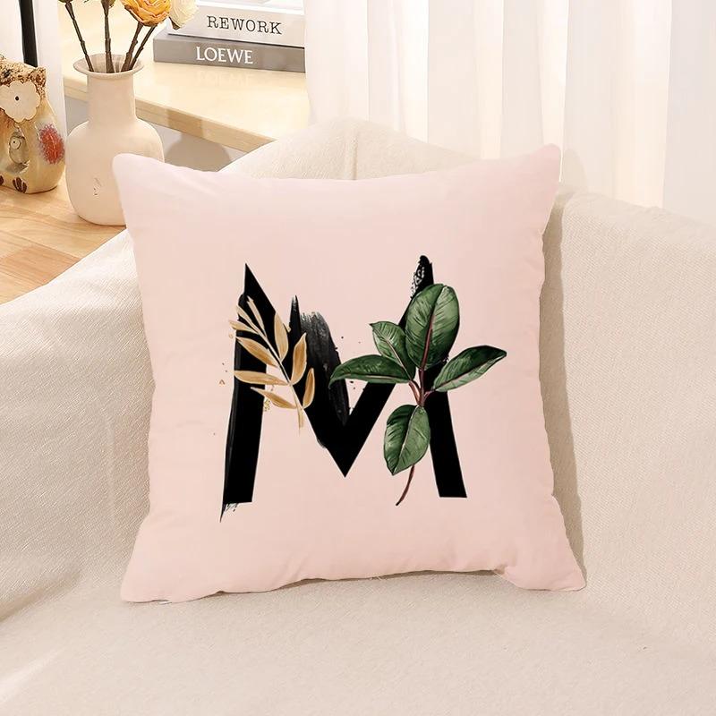 Letter Printed Pillow Case, Living Room Sofa, Office Seat Cushion Cover, Bedroom Dormitory Bedside Home Decoration Pillow Case