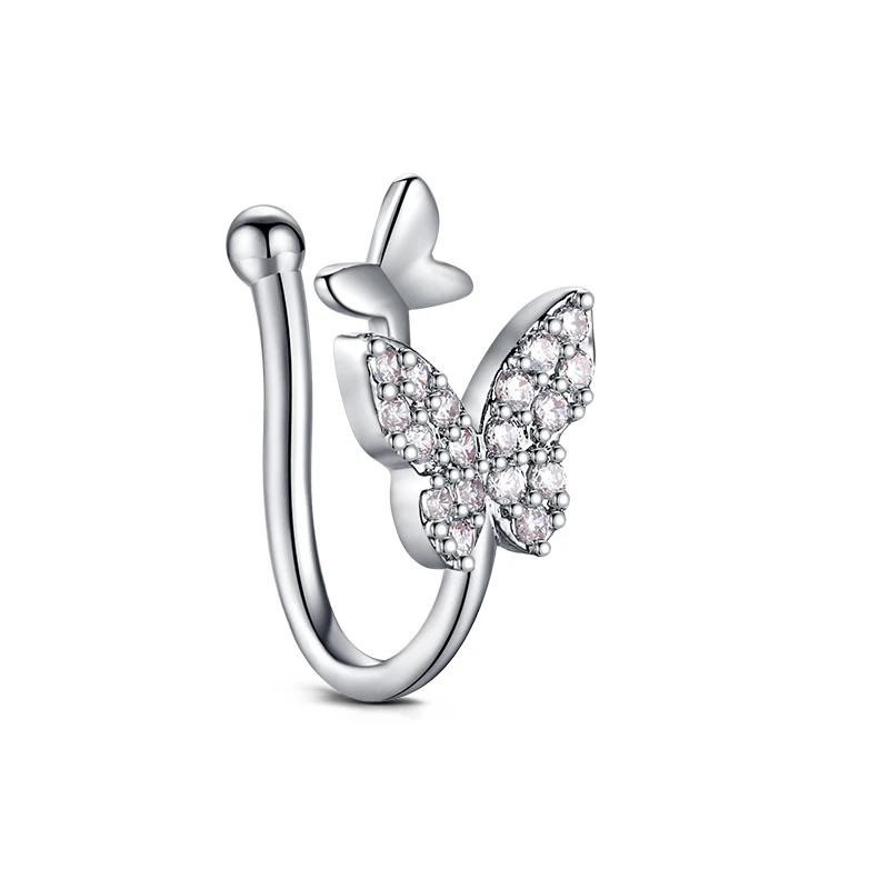 1Pcs Stainless Steel Nose Ring Hoop C Shape Septum Rings Non Piercing Ear Clip Earring Fake Nose RingsWomen Piercing Jewelry