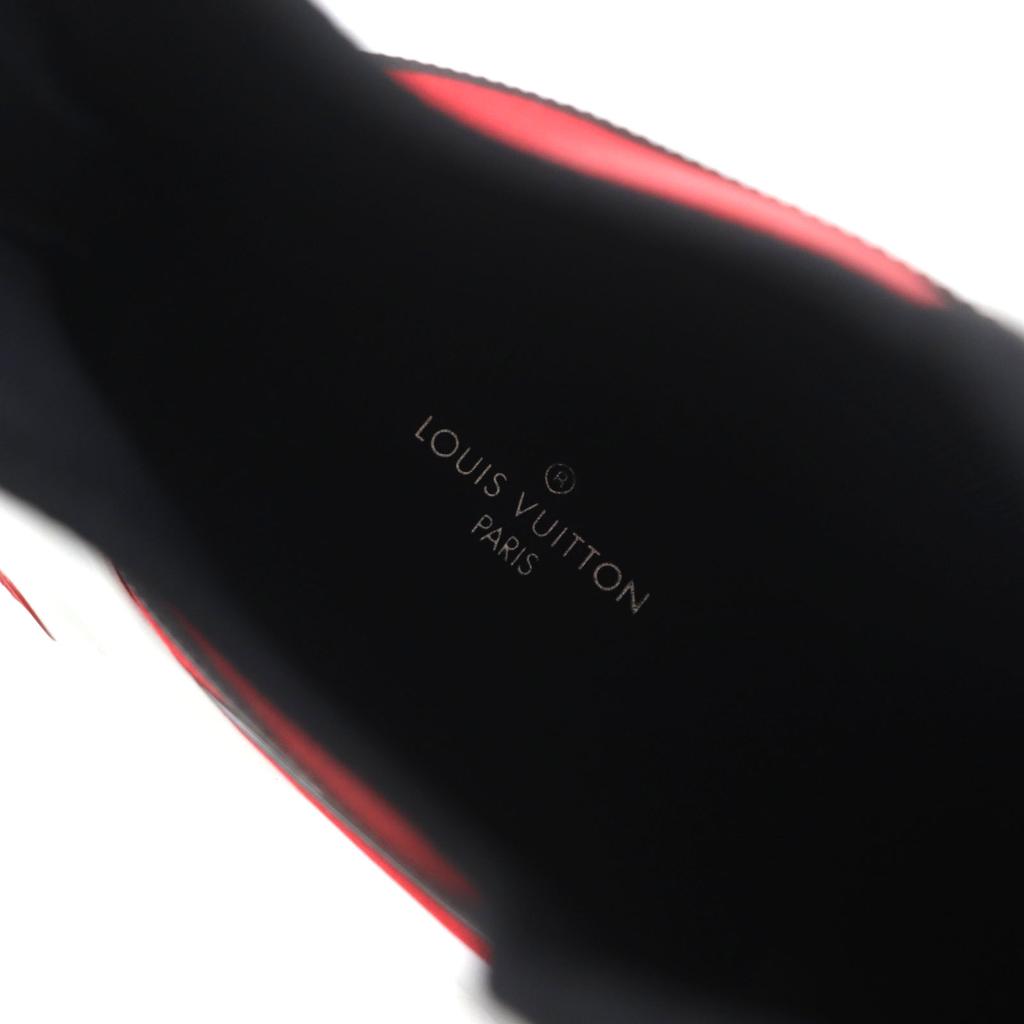 Great LOUIS VUITTON Sneakers Arclight Line Socks Red Black Yellow Nylon Mens 42 Used