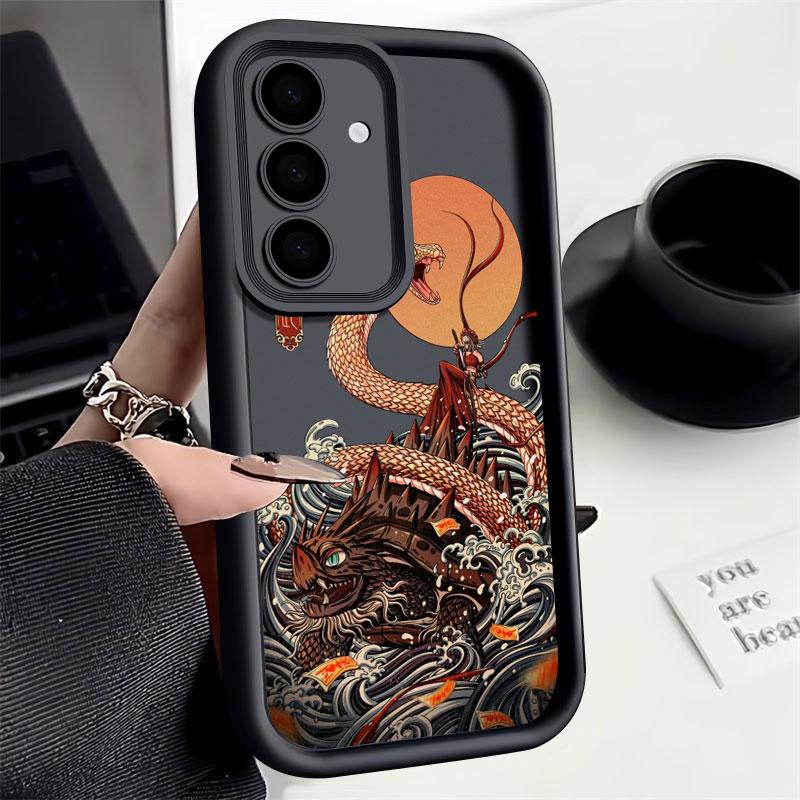 Phone Case For Samsung S26 S25 S24 S23 S21 S20 Ultra Cool Tiger Dragon Cloud Pattern Funda For Galaxy S25 S24 FE S26 Plus Cover