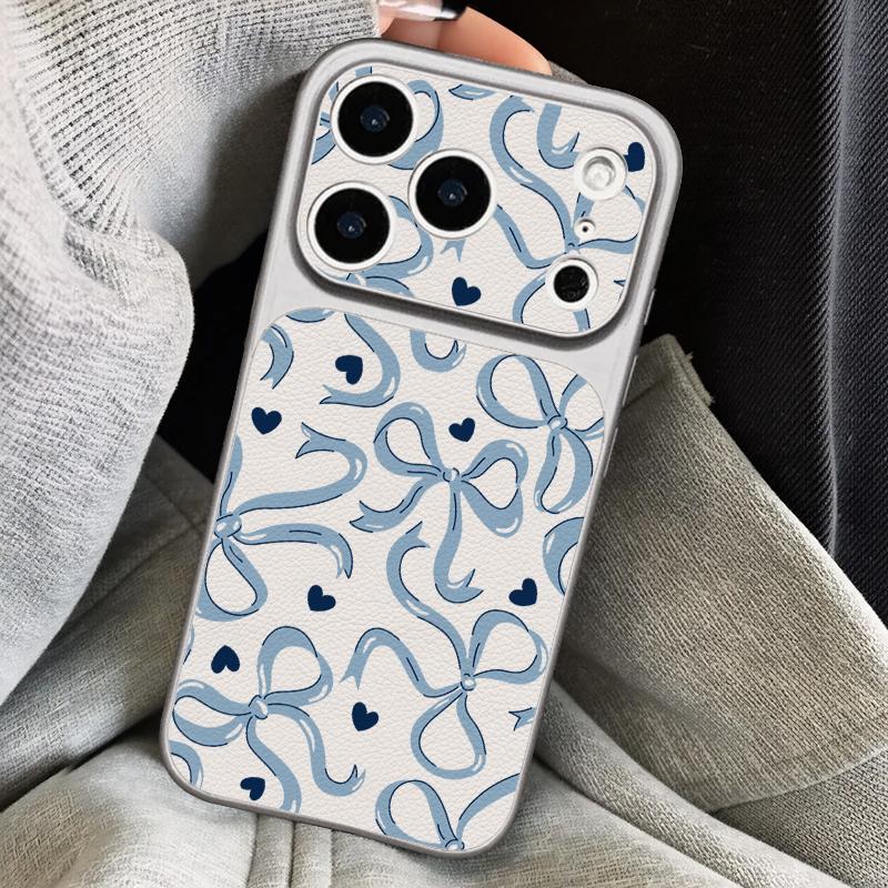 Colorful Bowknots Print Leather Lanyard Case For iPhone 18 Pro Max Hybrid TPU+PU Anti-skid Soft Cover For iPhone 17 16 15 14 13 Pro Max
