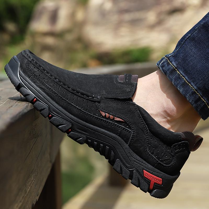 Chaussures en cuir véritable pour hommes de grande taille, chaussures à enfiler 39-48