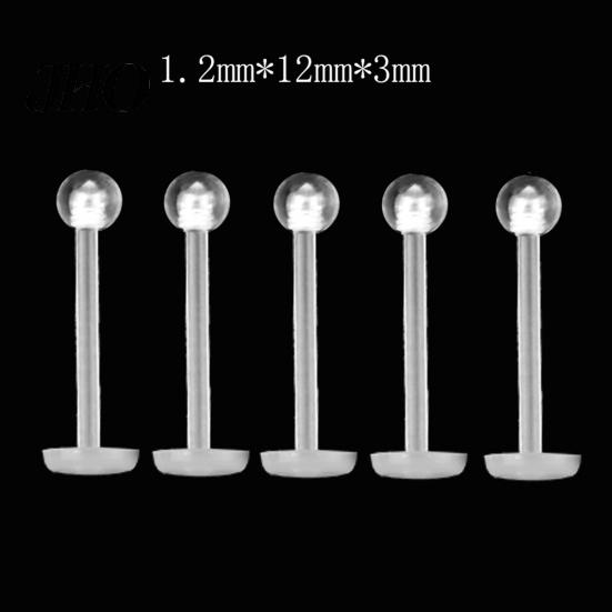 5 pezzi unisex trasparente rotondo naso orecchio labbro mento anello stud bar gioielli penetranti del corpo