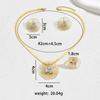 Small fresh and sweet women's earrings necklace set personalized flower exaggerated design index finger ring jewelry