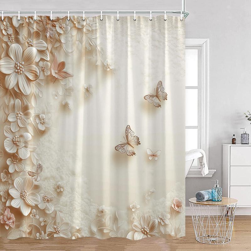 

Shower Curtain, Leopard Jaguar Tropical Jungle Waterproof Polyester Bathroom Curtain, Wild Animal Floral Print Decor Bath Curtai W60H190(CM)-1 Pcs