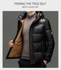 Men's Lightweight Trendy White Duck Down Hooded Jacket - Warm, Fashionable, and Detachable for Autumn and Winter Casual Wear