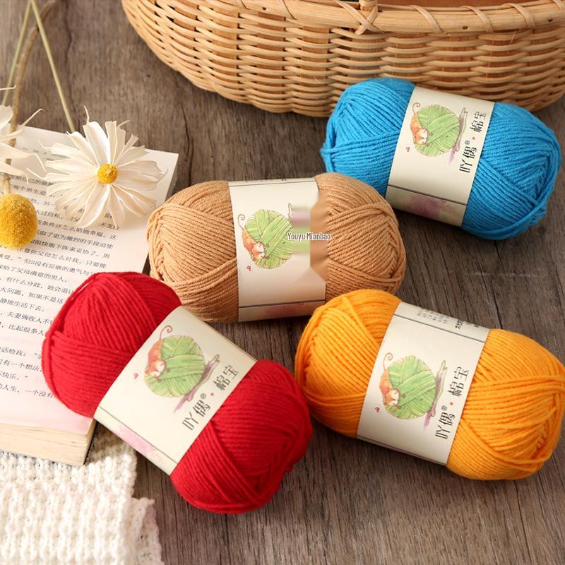 Yao Ou Handmade Crochet Flower Bouquet DIY Kit with 4-ply Combed Cotton Yarn