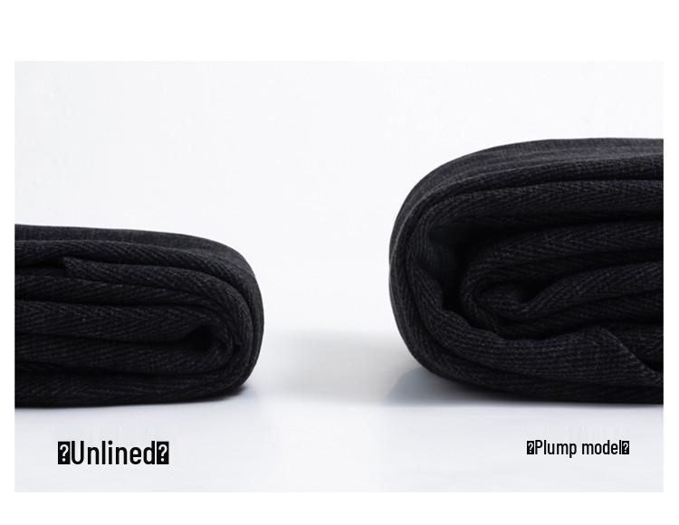 Women's Early Autumn Fleece-Lined High-Waisted Herringbone Trousers: Slimming, Casual Straight-Leg Design