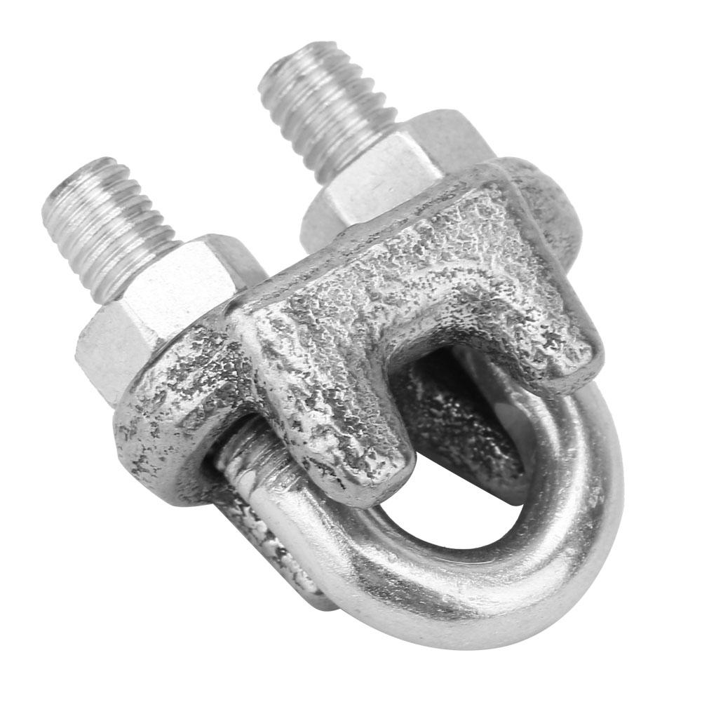 5 pcs Stainless Steel Clamp Wire Rope Clip Cable Clamp Fastener Silver (M6)