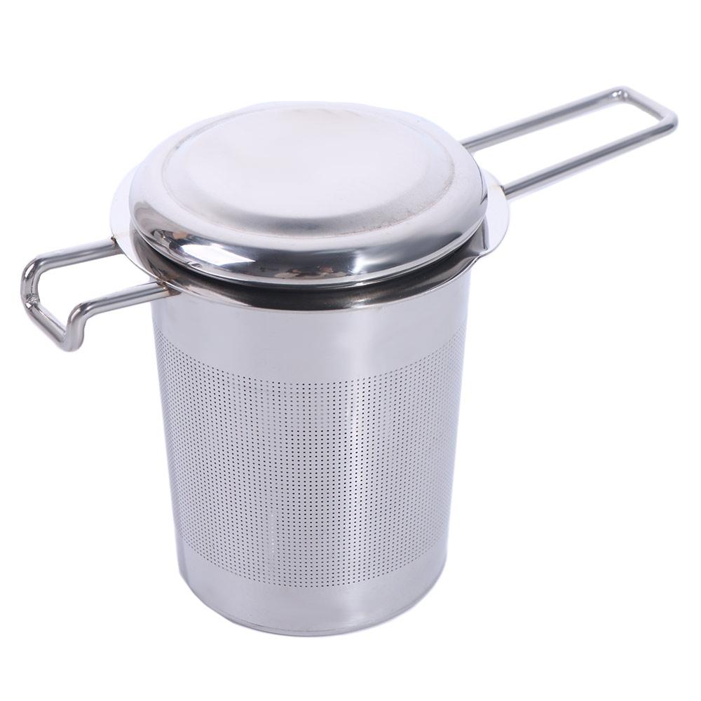 Stainless Steel Tea Filter with Lid Tea Brewer Household Tea Strainer Teapot
