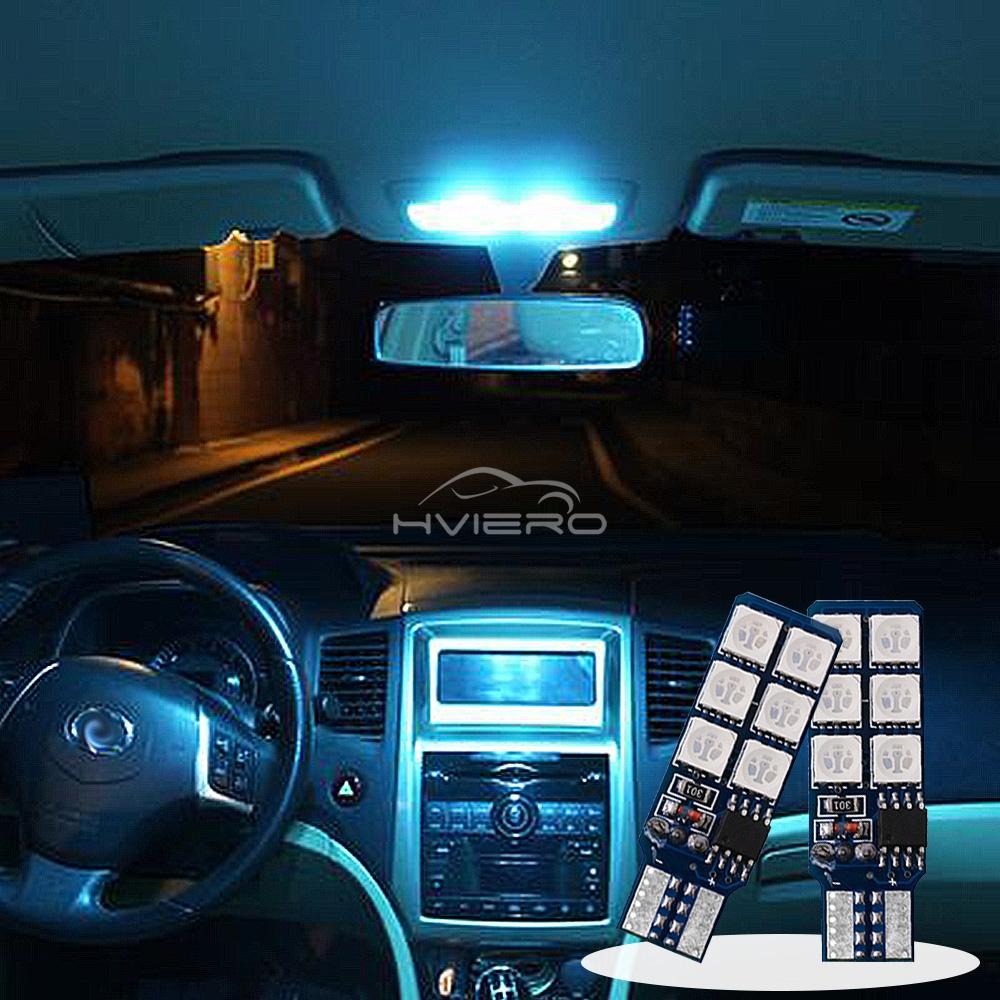2X Auto Interior Decoration LED T10 W5W Atmosphere Car Light RGB Remote Controller Colorful Reading Door Side Marker Tail Backup