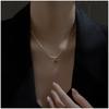 Emerald Zircon Smile Arc Necklace For Women Vintage Simple Light Luxury Collarbone Chain Necklaces Jewelry Gift Wedding Party