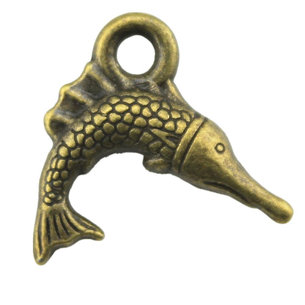 Fisch-Anhänger Vintage Legierung Anhänger Für DIY Schmuck Meeres-Thema Bastelbedarf