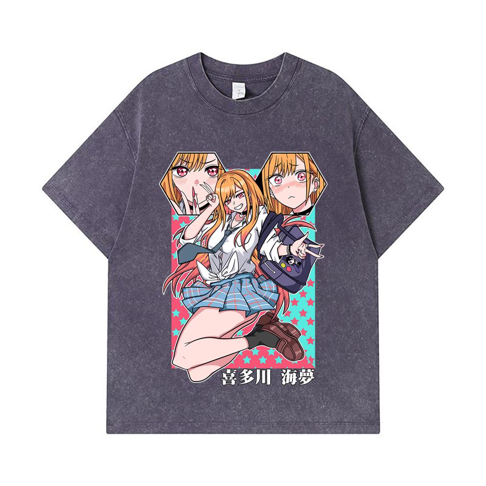 275 GSM Washed T-shirts 100% Cotton My Dress-Up Darling V3 Marin Print Unisex Heavy Cotton T Shirt