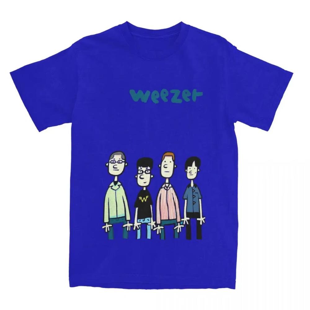 Potištěné pánské tričko kapely WEEZER je retro 100% čistá bavlna rockový kulatý výstřih krátký rukáv trendy outfit
