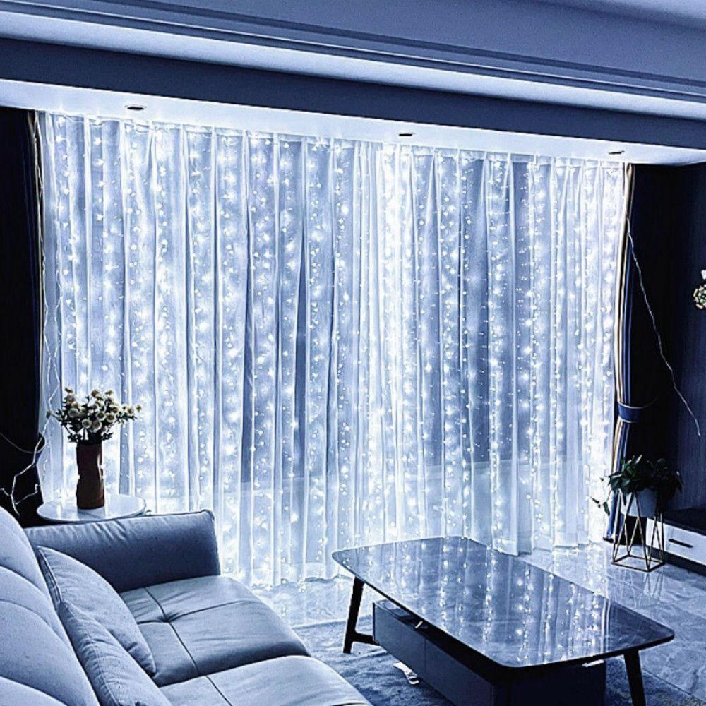 LED Garland Curtain Lights 8 Modes USB Remote Control Fairy Lights String Wedding Christmas Decor for Home Bedroom New Year Lamp