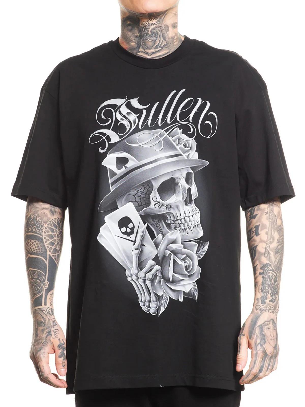 Sullen Men s Getting Played Short Sleeve Standard T-shirt Skull Rose Poker Tee XS