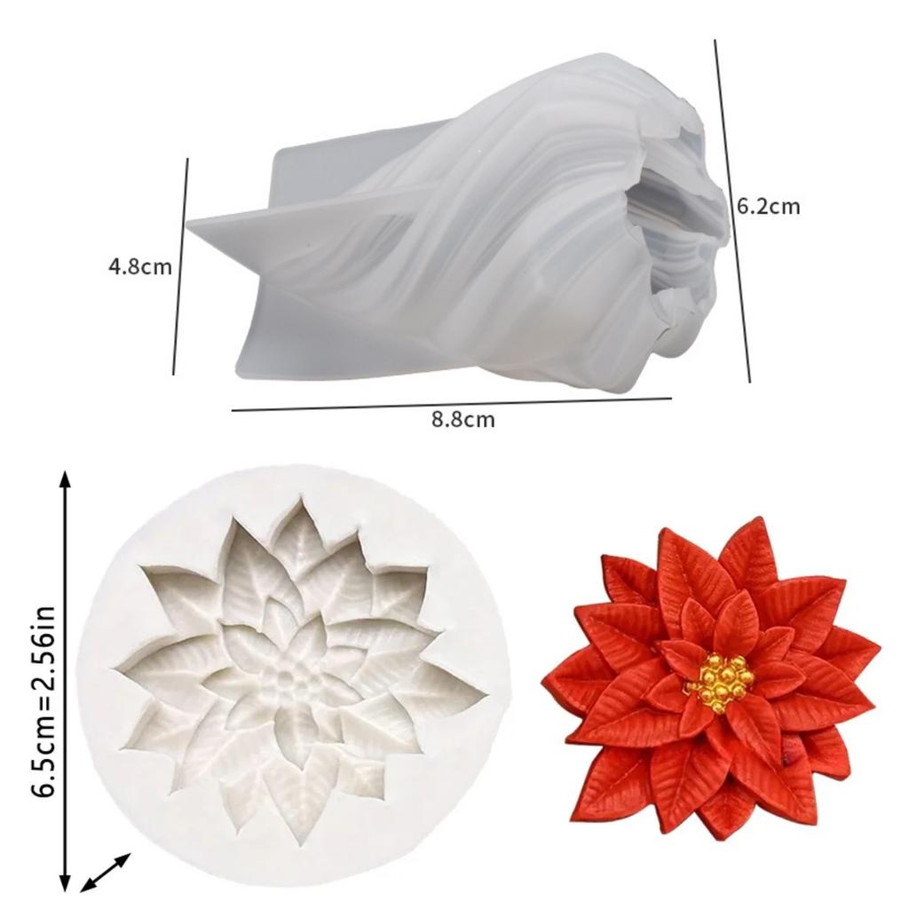 3D Weihnachtsbaum Silikonform Wiederverwendbar Hitzebeständig Geometrische Stechpalmenfruchtform für Resin Seife Ton Kerze DIY Handwerk