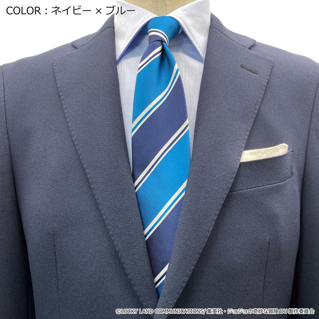 Florence Spec JoJo's Bizarre Adventure Part 4 Tie, Jotaro Kujo JJN000006-007, Navy Blue 1, Standard Size
