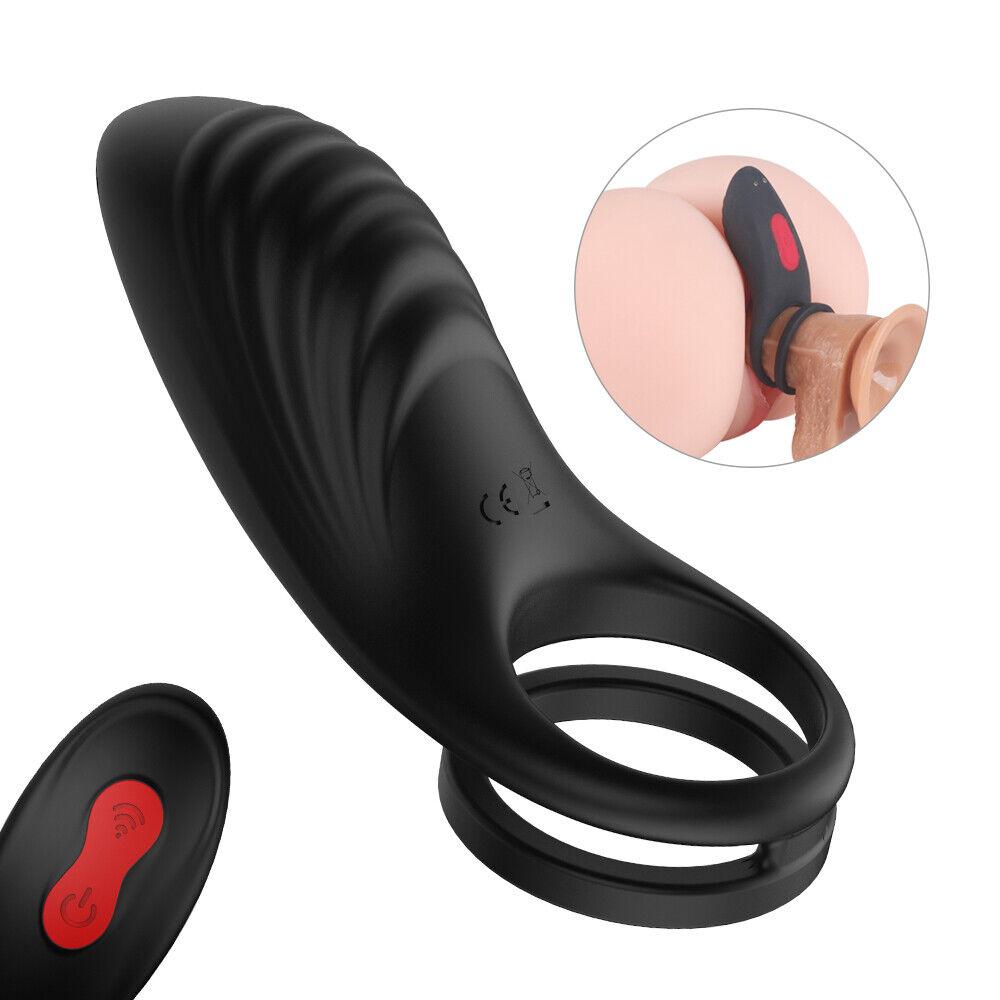 Inel vibrator pentru penis cu 9 viteze, inel din silicon, jucării sexuale cu vibrații pentru bărbați, erecții de durată, îmbunătățesc vibratorul fără fir de la distanță