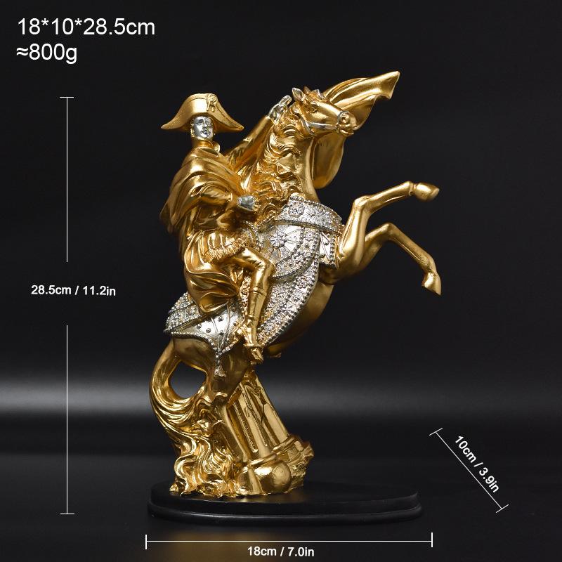 

European Napoleon Knight Resin Sculpture for Home or Office Decor