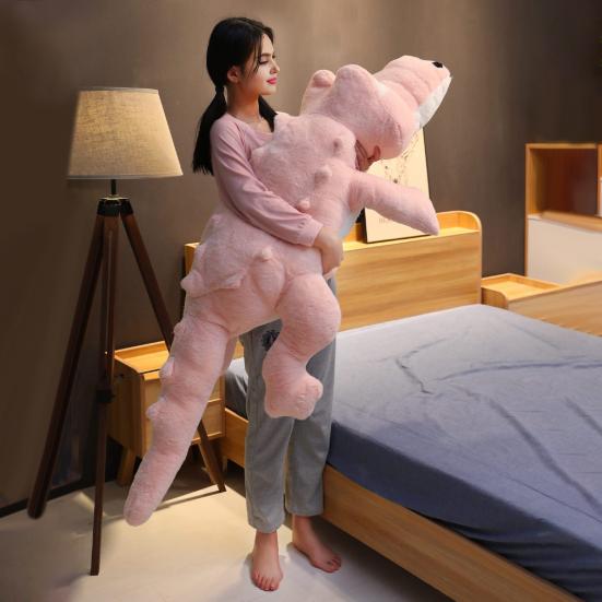 Giant Plush Crocodile Toy 120/150/200cm Extra Long Crocodile Pillow Fluffy Soft Stuffed Animal Large Huggable Body Pillow for Kids Adults