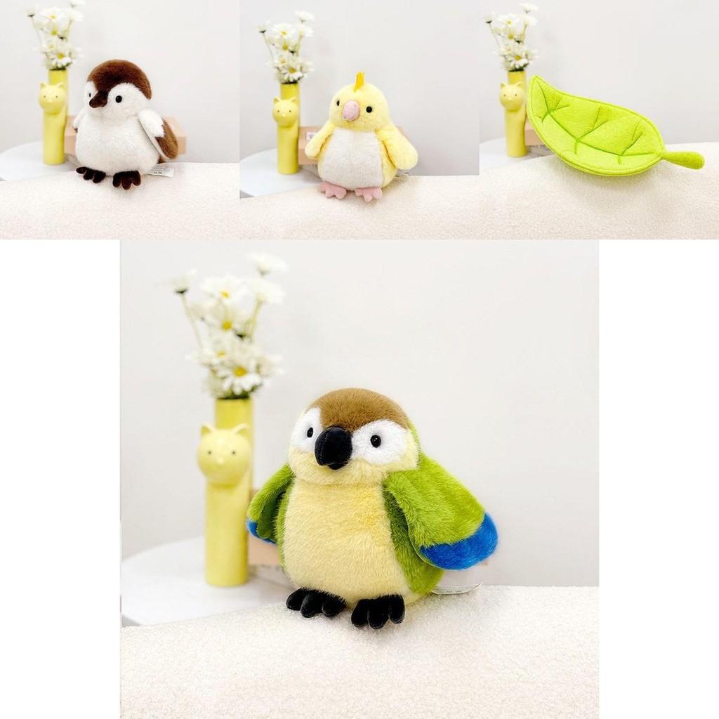 Small Bird Plush Toy Sparrow Parrot Cute Realistic Animal Stuffed Doll For Kids Gift