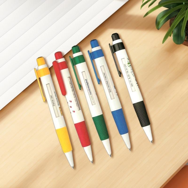 8Pcs Retractable Ballpoint Pen Guest Sign In Pen Ballpoint Pen with Scroll Message Window Office Writing Supply