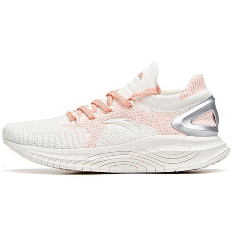 

Anta Lightweight Shock Absorbing Non-Slip Durable Low-Top Running Shoes Women sneaker White Silver Pink 122015555-5