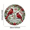 Metal Welcome Wreath Sign 8 Inch Round Wall Art for Home Cafe Halloween Decor
