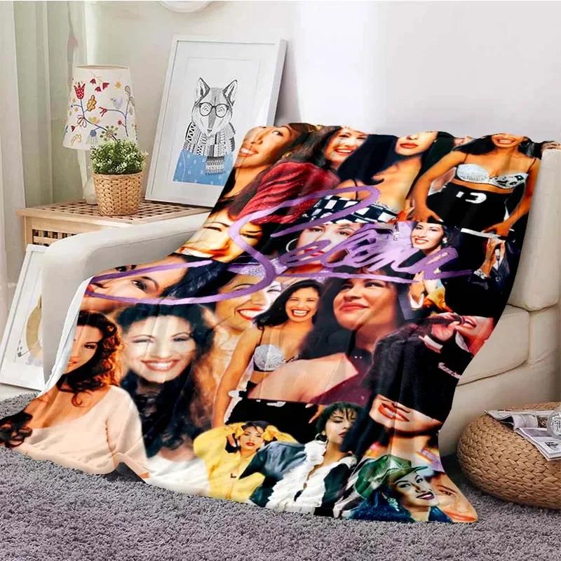Selena Quintanilla Sakura Beauty Blankets Fleece Textile Decor Multifunction Soft Throw Blankets for Sofa Outdoor Quilt