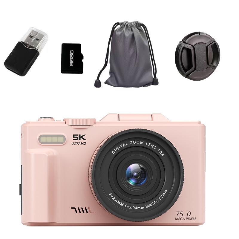 3-Inch Flip Screen WIFI 75MP 5K HD Beauty Digital Camera with CCD