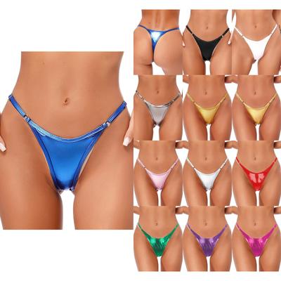 Women's Shiny Metallic G-string Micro Briefs Sexy Underwear Bathing Suit Swimsuit